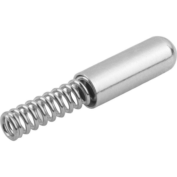 Kipp Spring Sleeve Rounded, Form:A Without Collar L=8, D1=2, 6 Steel, Comp:Stainless Steel K1277.112608